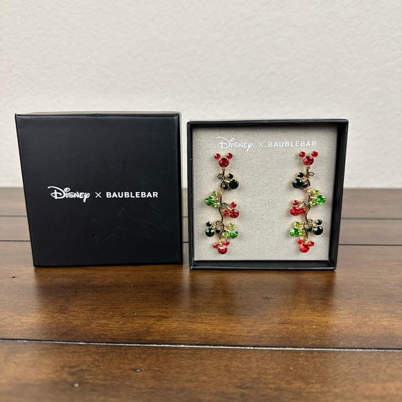 BaubleBar x Disney Mickey Mouse Colorful‎ Rhinestones Drop Earrings NWT - Picture 3 of 7